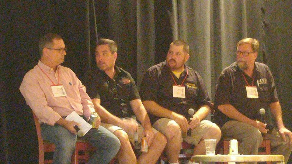 From left, panelists Eric Criss of the Beer Industry of Florida; Joey Redner, founder of Cigar City Brewing, and Mark DeNote of FloridaBeerNews.com. On the far right is yours truly, Gerard Walen, moderator of 
